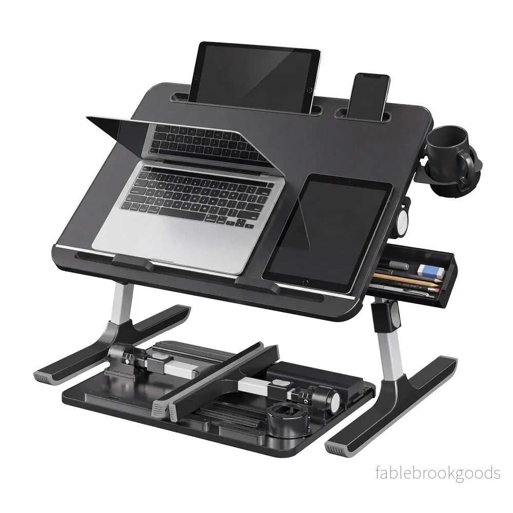 Laptoptafel - Opklapbaar - In Hoogte Verstelbaar - 56 x 40 cm - Zwart - Bild 2