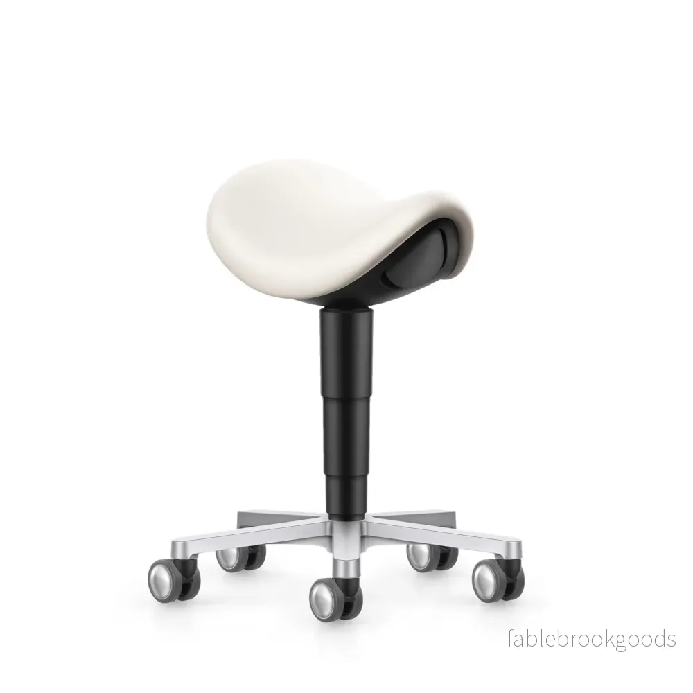 Stool laboratorie/medical sadelstol, ljus beige konstläder Stool laboratorie/medical sadelstol, ljus beige konstläder