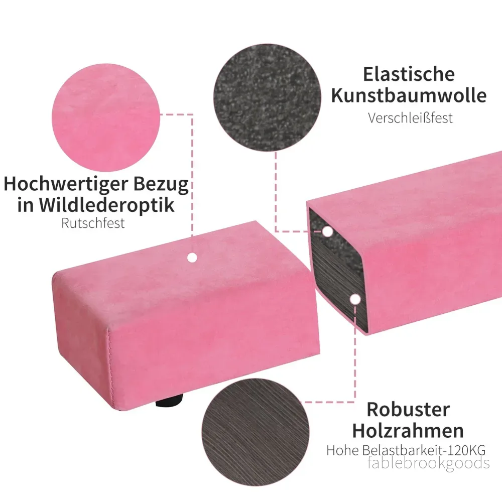 Rosa 210 cm Vikbar gymnastik Balansbalk, inomhus/utomhusbruk - Bild 3
