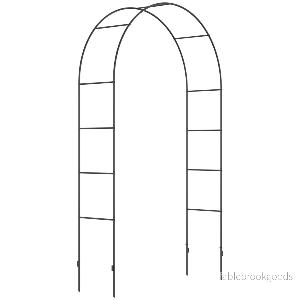 Trädgårdsbåge i metall för klätterväxter – Svart, 140x40x240 cm
