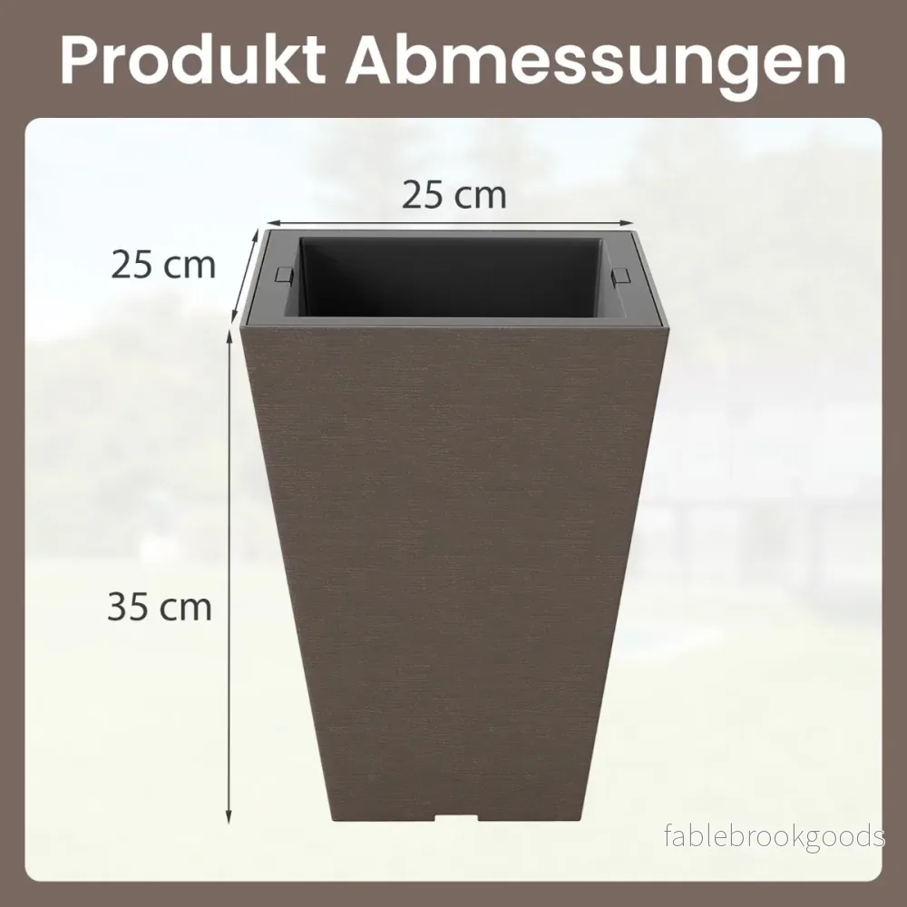 stycken – planteringskrukor med innerkruka, blomkrukor dräneringshål, väderbeständiga, bruna – 2 – Brun - Bild 2