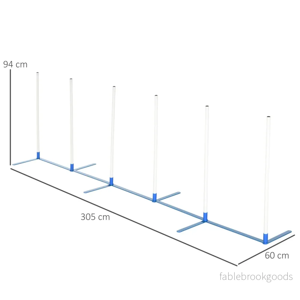 Hundträningsslalomstavar Set med Bärväska, 305x60x94 cm - Bild 3