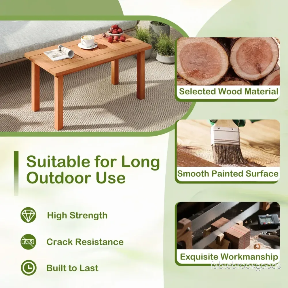 Rektangulärt – soffbord i trä med gallertopp, inomhus, naturlig, – 90 x 45 x 43,5 cm – Natur - Bild 3