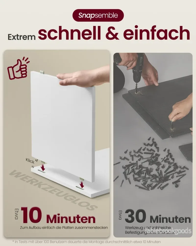 Nachtkastje - 30 x 35 x 45 cm - 3 niveaus - wolkwit - maximaal 50 kg tafelbladbelasting - maximaal 10 kg per vak - Bild 3