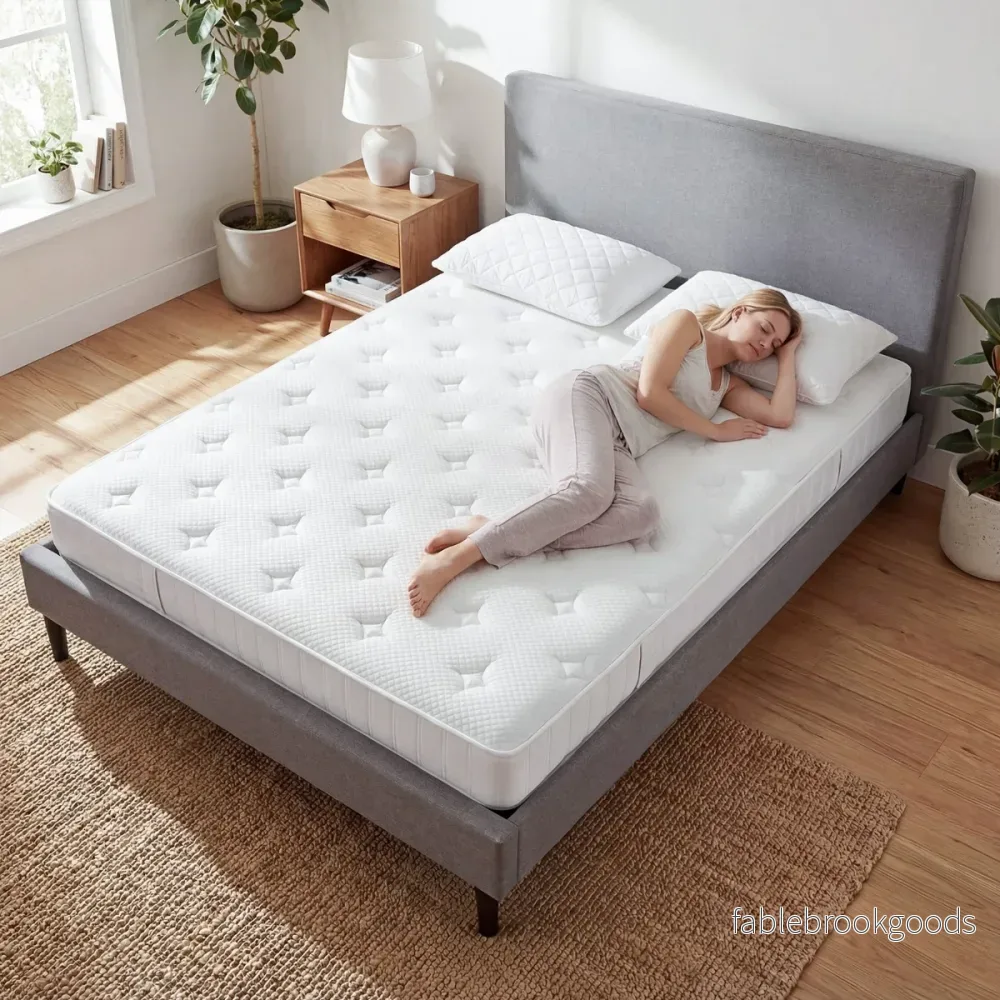 Dubbelsängs – Madrass för Rörelseisolation och Tryckavlastning Skum Hybrid – 20 cm 140 x 200 cm – Vit - Bild 3