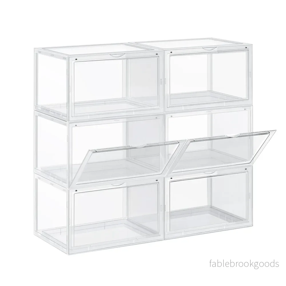 Skokartonger – Set om 6 – Staplingsbar – Klar Skokartonger – Set om 6 – Staplingsbar – Klar