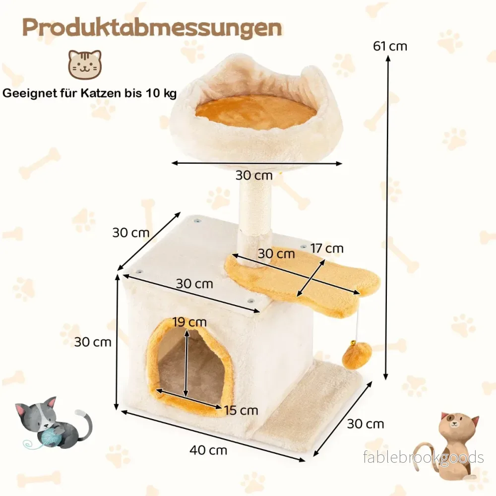 Liten – klösstång med fiskformad plattform Klättringsträd – Beige - Bild 2