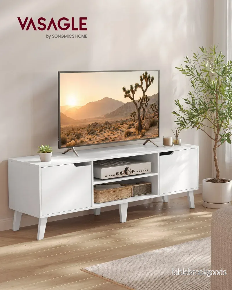 Tv-meubel - Voor Televisies tot 65 Inch - Wolkwit - 147 x 39 x 50,1 cm - Bild 2