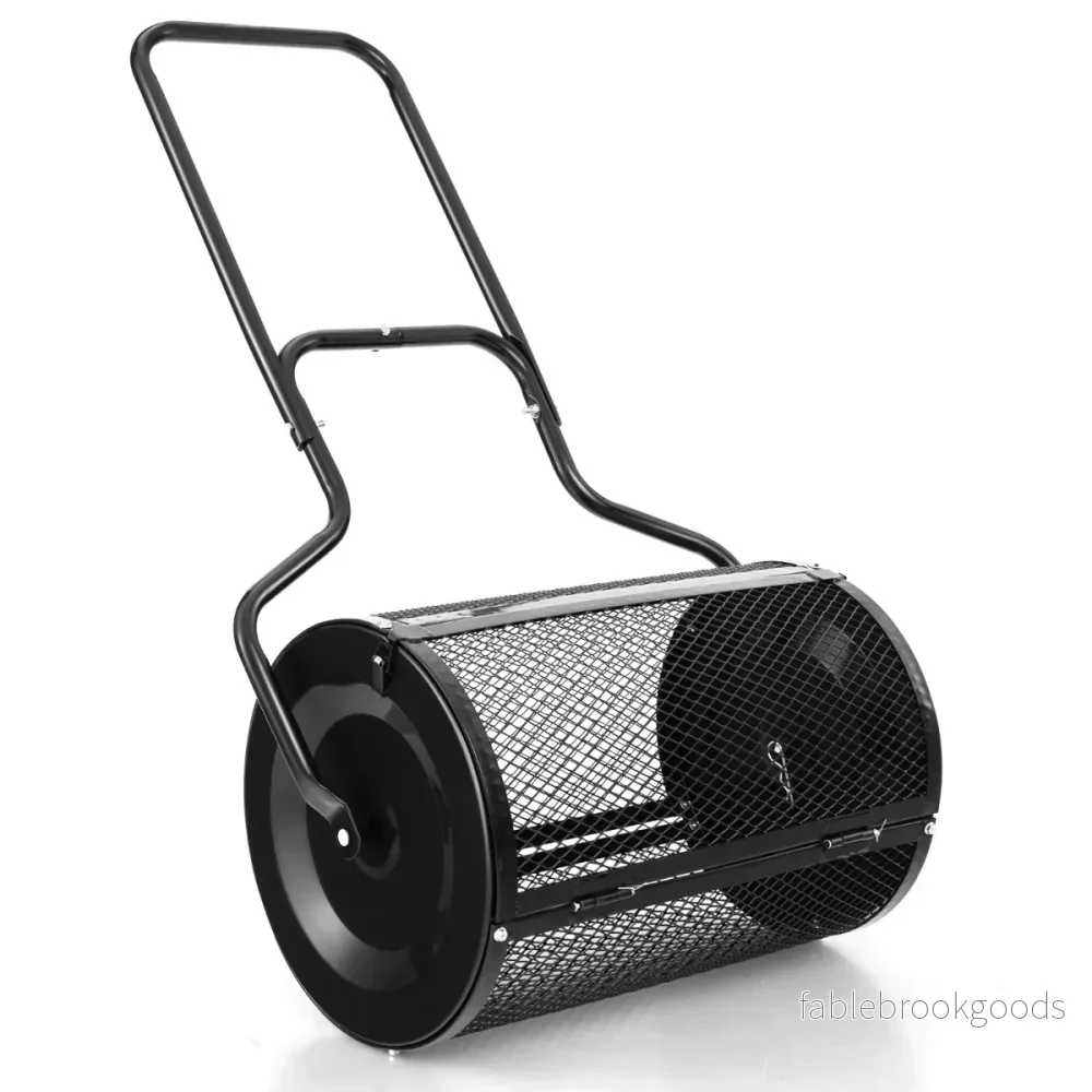 Bred – kompostspridare med förbättrade sidospärrar och U format handtag – 68 cm – Svart - Bild 3