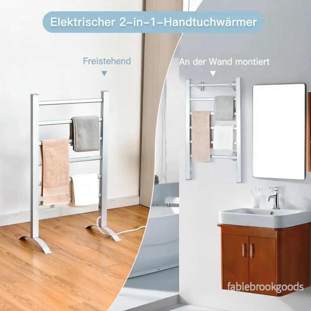 Handdukstork – Multifunktionell elektrisk med bars – 6 – Silver - Bild 2