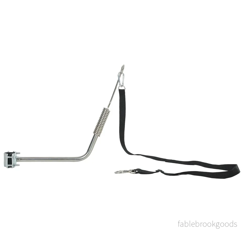 Hundcykelkoppel med stötdämpare, justerbart, silver/svart