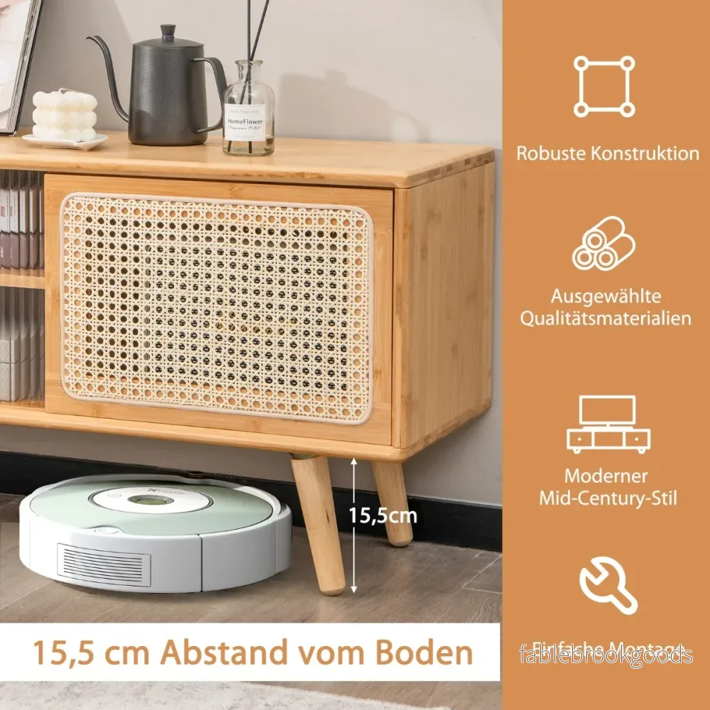 TV skåp – Modernt ställ för apparater upp till tum Naturligt – 55 120,5 x 31 x 45,5 cm – Natur - Bild 2