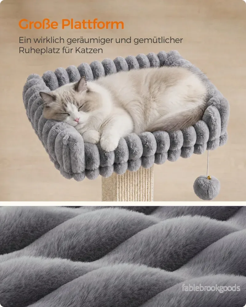 Krabpaal - 71 cm - Sisalpaal - Met Pluche Platform - Lichtgrijs - Bild 3