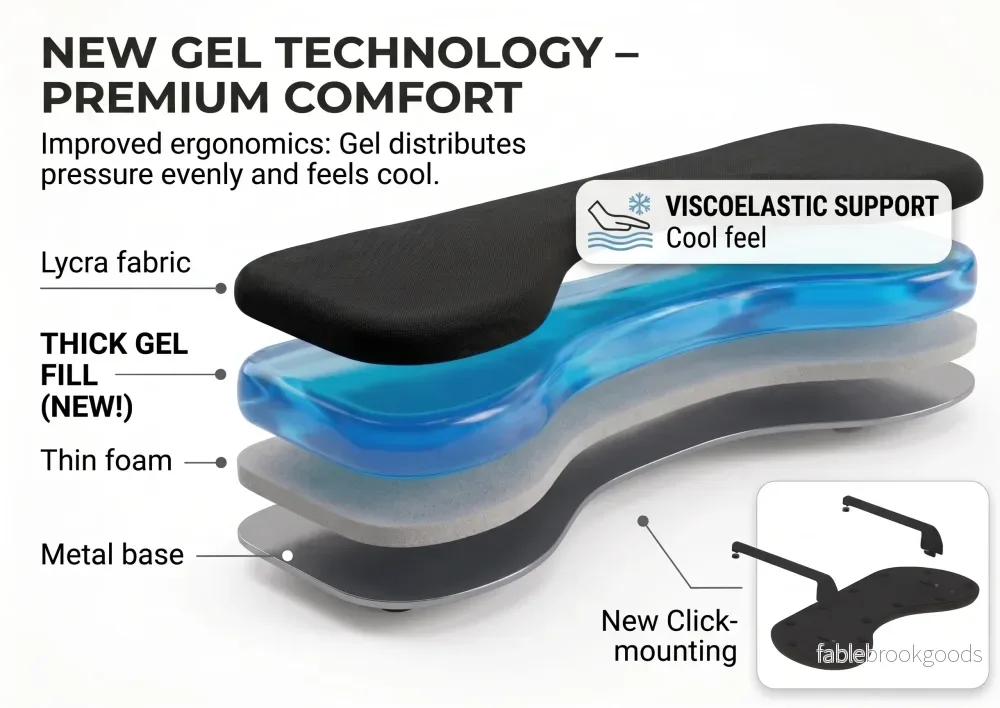 ErgoFinland GelComfort – Symmetriskt armstöd 67 cm, Lycra-tyg - Bild 2