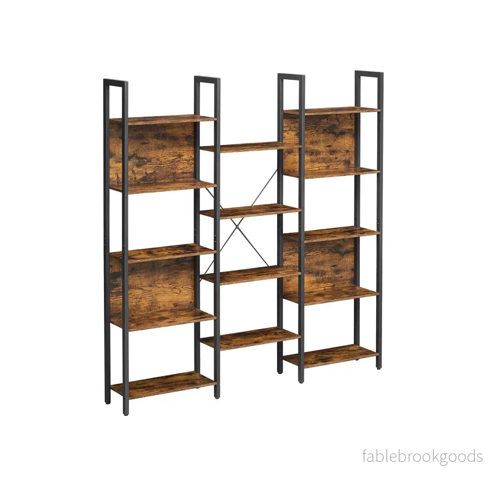 Bokhylla – Robust stålram – Vintage Brun/Svart Bokhylla – Robust stålram – Vintage Brun/Svart