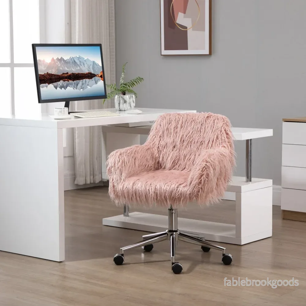 Rosa fuskpäls Executive Swivel Chair, höjdjusterbar - Bild 2