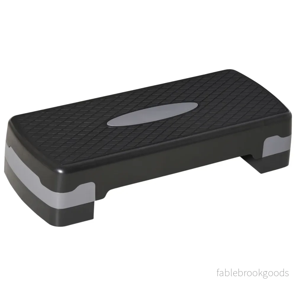 Justerbar Aerobic Stepper, 68x29x15cm, Svart/Grå