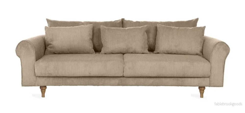 SELMA 4-seater sofa/sofa bed Corduroy, Nougat, removable & washable covers