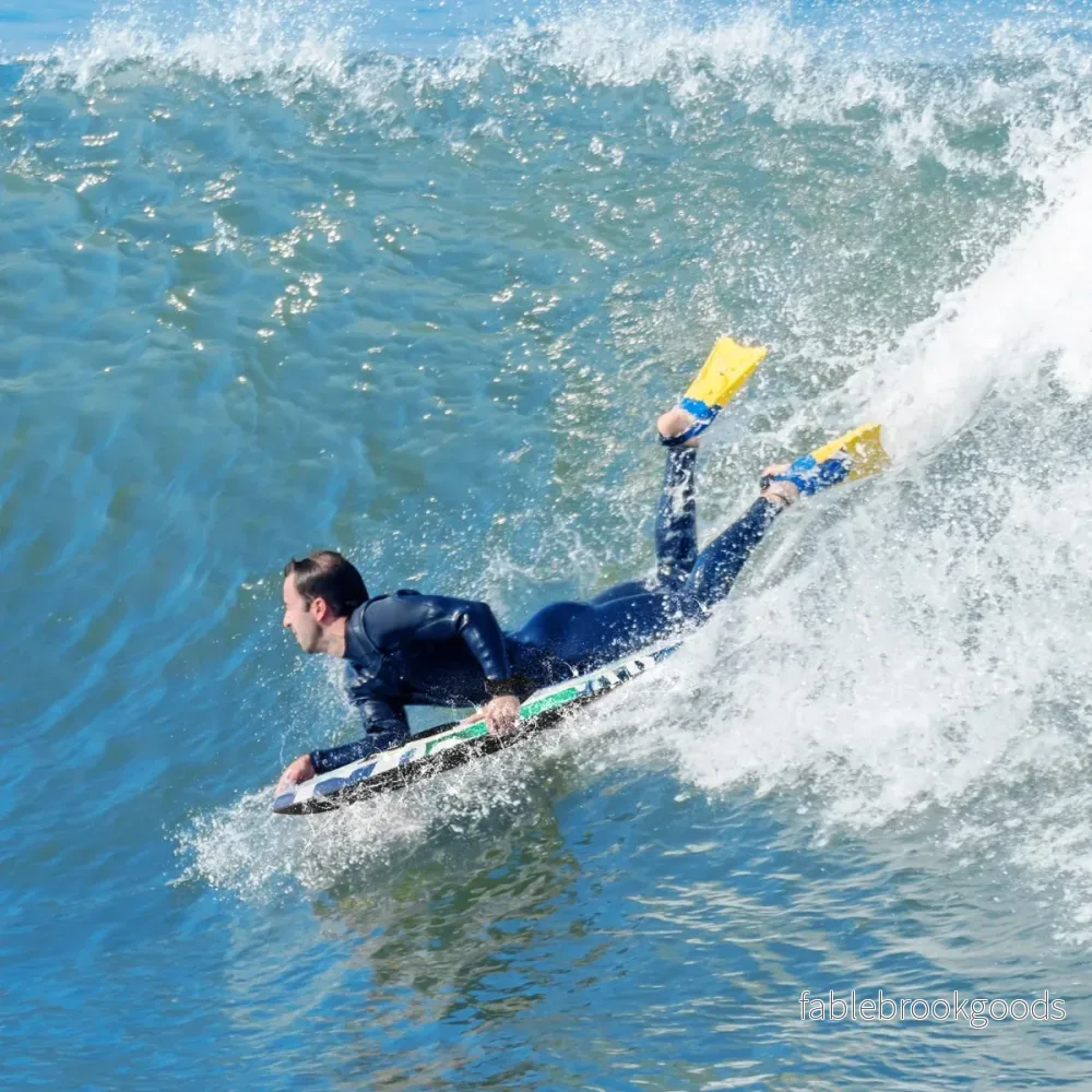 Långt – bodyboard för barn med EPS kärna och XPE överdel HDPE underlag surfbräda virvelmönster – 84 cm – Färgglad - Bild 3