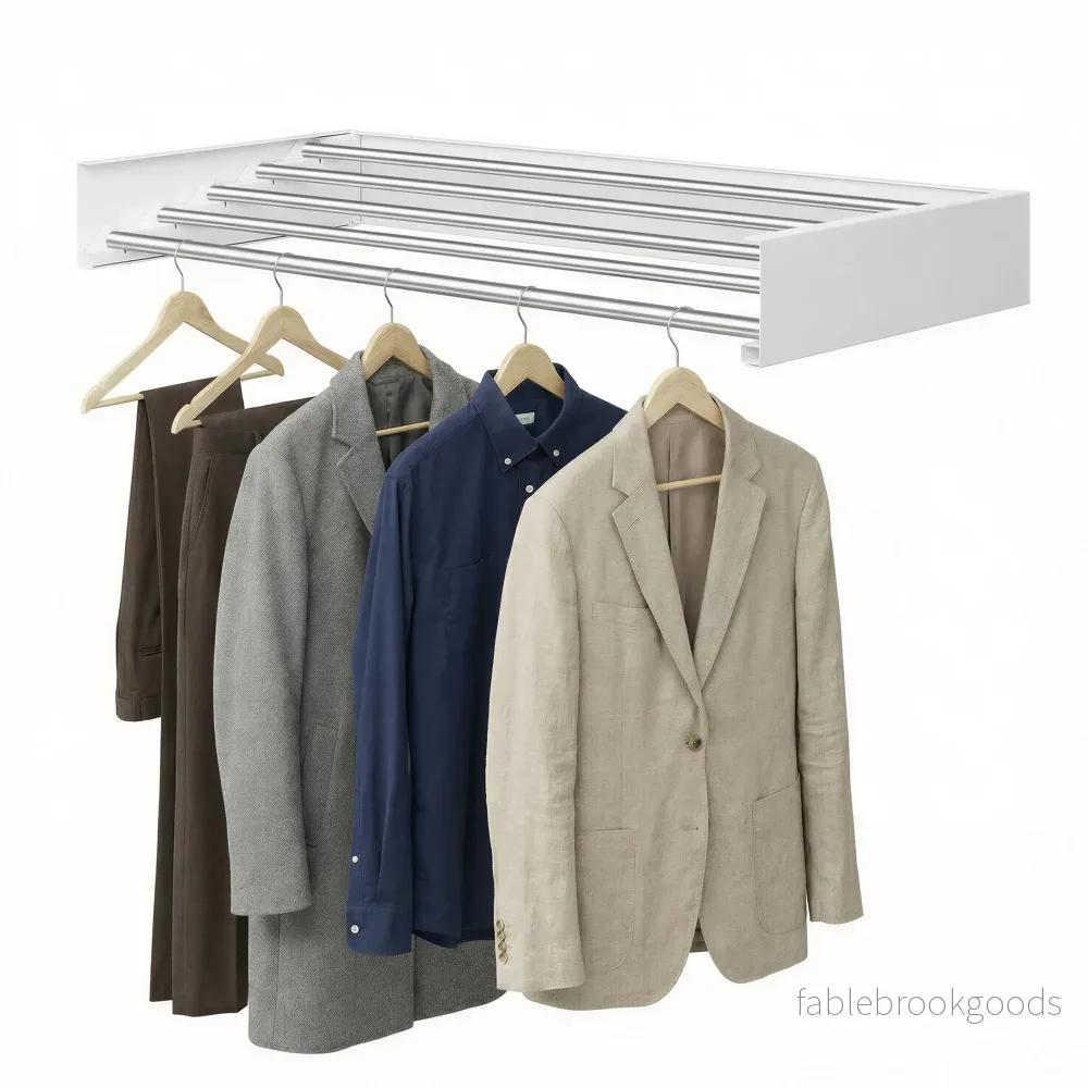 Wanddroogrek - Uitschuifbaar - 6 Stangen - 100 cm - Wit - Bild 2