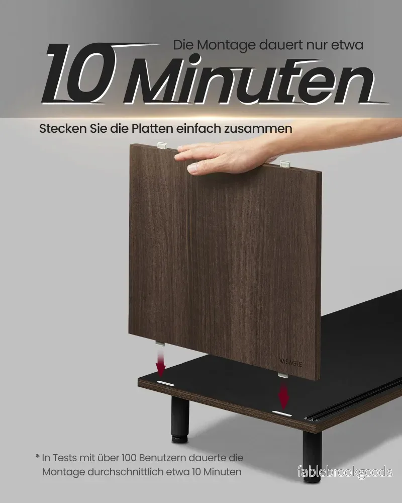 TV-skåp – Supersnabb montering – Modern – Askbrun-Bläck Svart - Bild 3