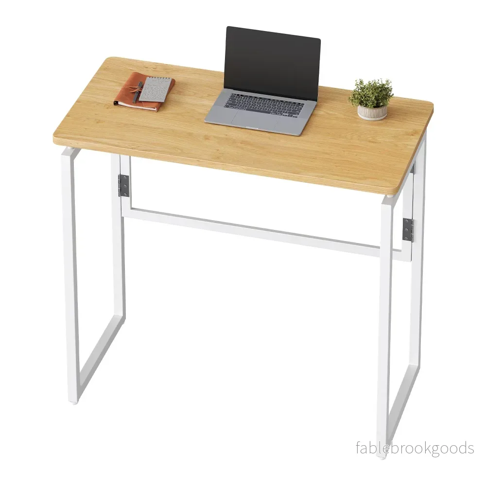 Opklapbaar Bureau - 80 x 40 cm - Afgeronde Hoeken - Ruimtebesparend - Eiken - Bild 2