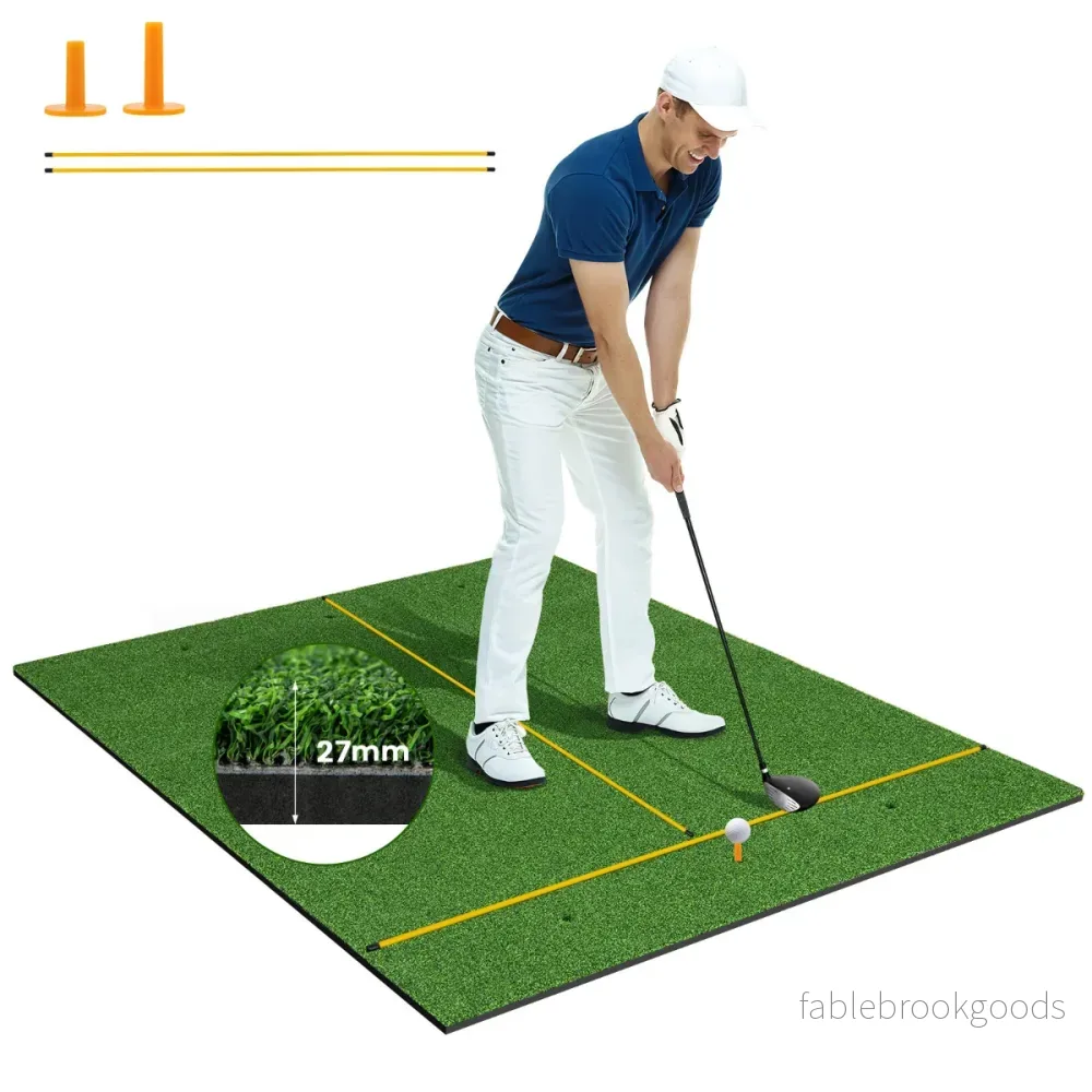 Golfslagmatta – gummi tees och riktpinnar tee positioner Tjocklek – 2 2 6 152 x 117 cm 27 mm – Grön
