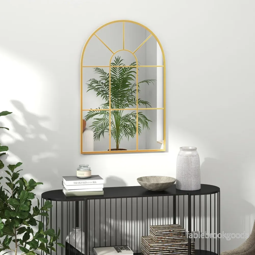 Guld dekorativ väggspegel – 91 x 60 cm, metallram - Bild 2
