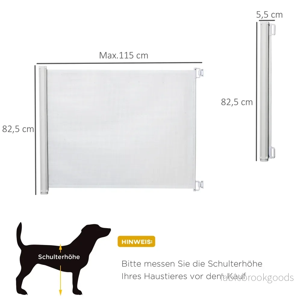 Utdragbar säkerhetstrappgrind – Vit PVC, 115x82,5 cm - Bild 3