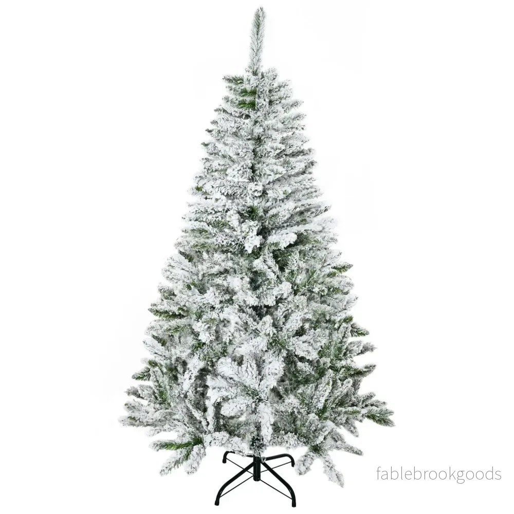 Konstgjord julgran, 150 cm snöig tall, 358 grentips
