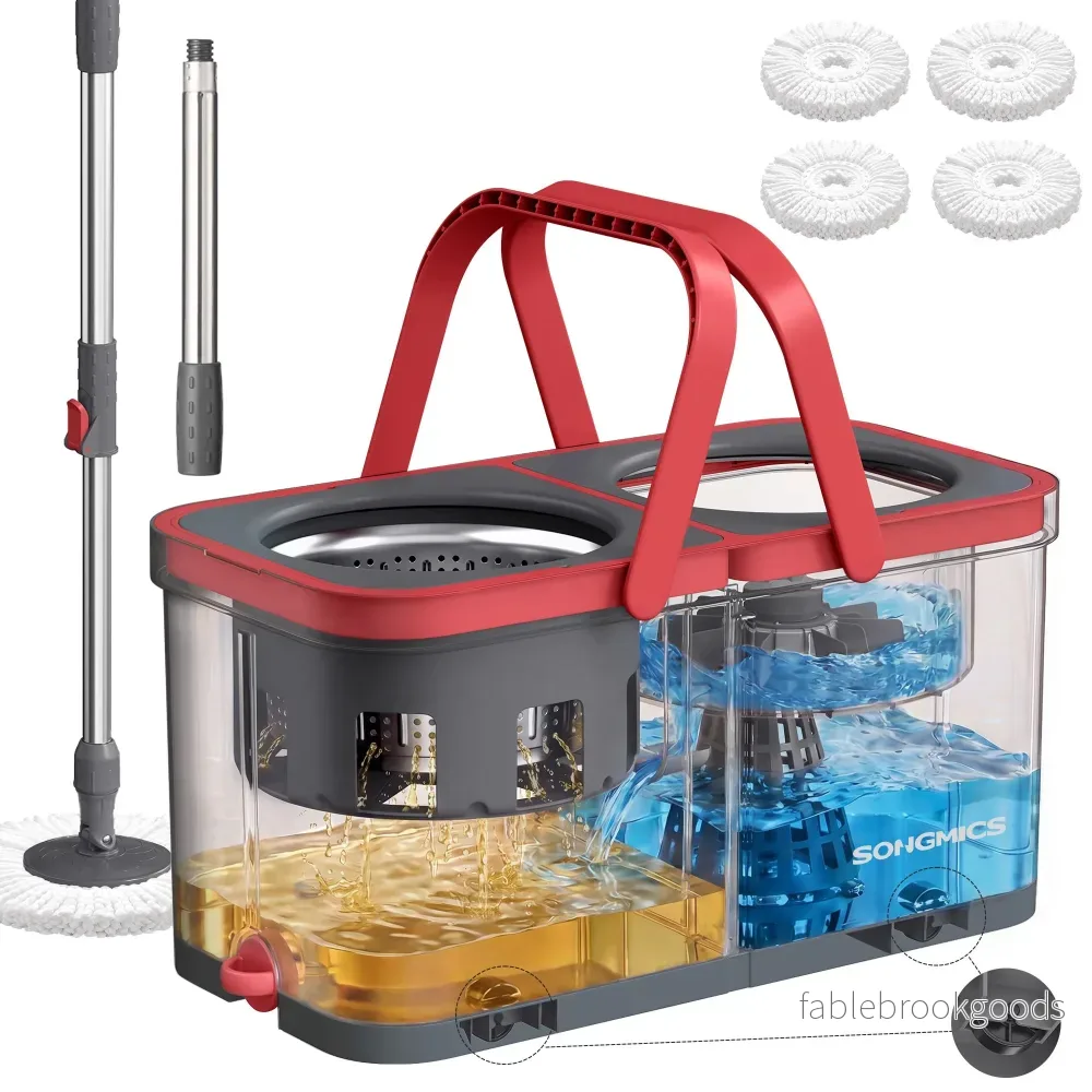 Mopset – Met Emmer en Vuilwaterscheiding – Grijs en Rot – 47,5 x 25,5 x 24 cm Mopset – Met Emmer en Vuilwaterscheiding – Grijs en Rot – 47,5 x 25,5 x 24 cm
