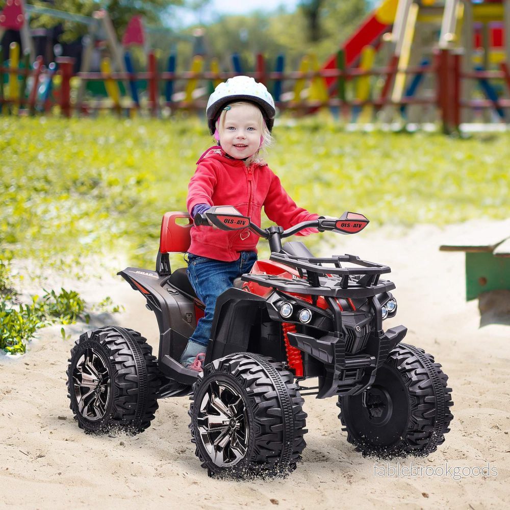 Electric Kids Quad 12V, Strålkastare, USB & MP3, Röd - Bild 2