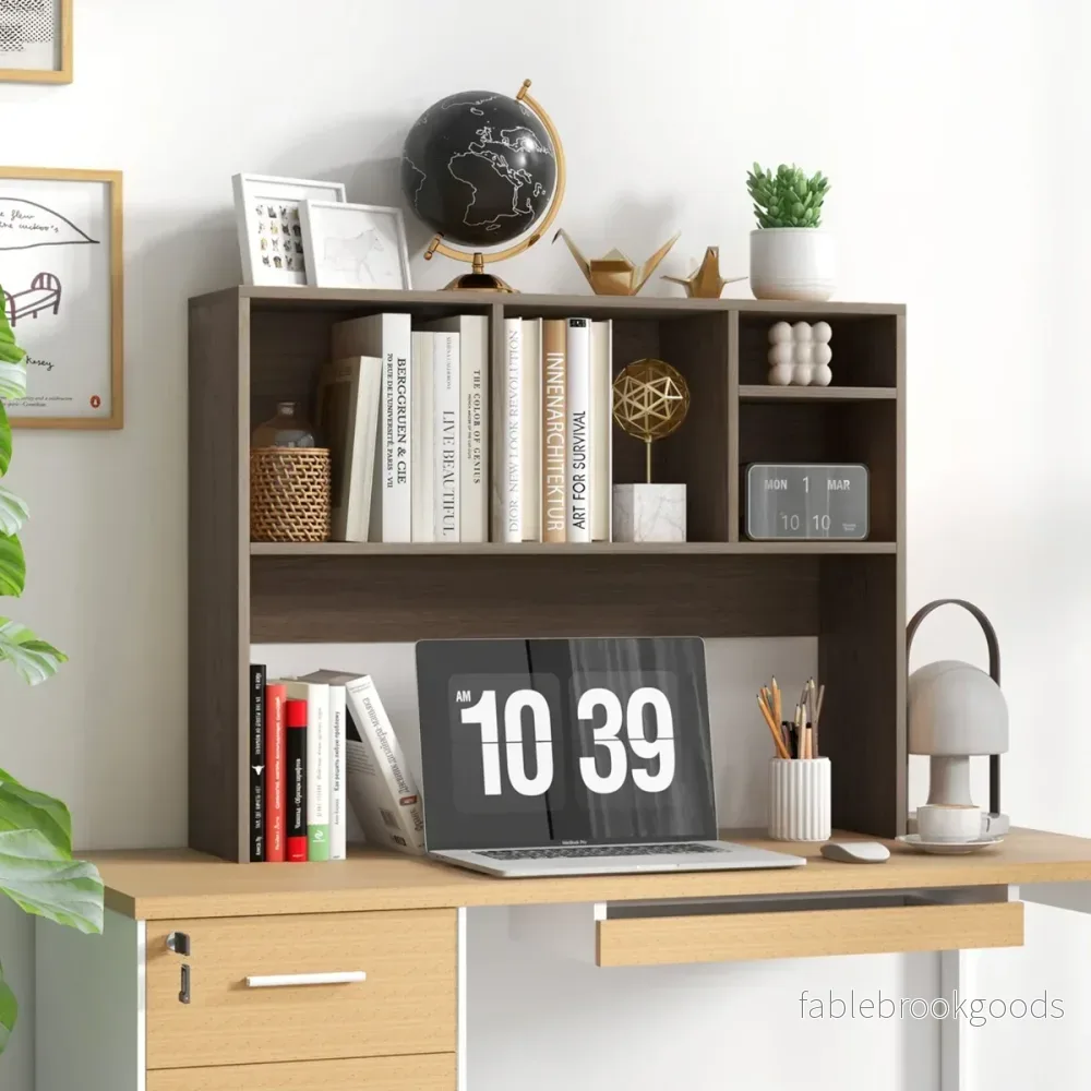 Skrivbords – hyllor med fack – 4 94 x 25 x 73 cm – Brun - Bild 3