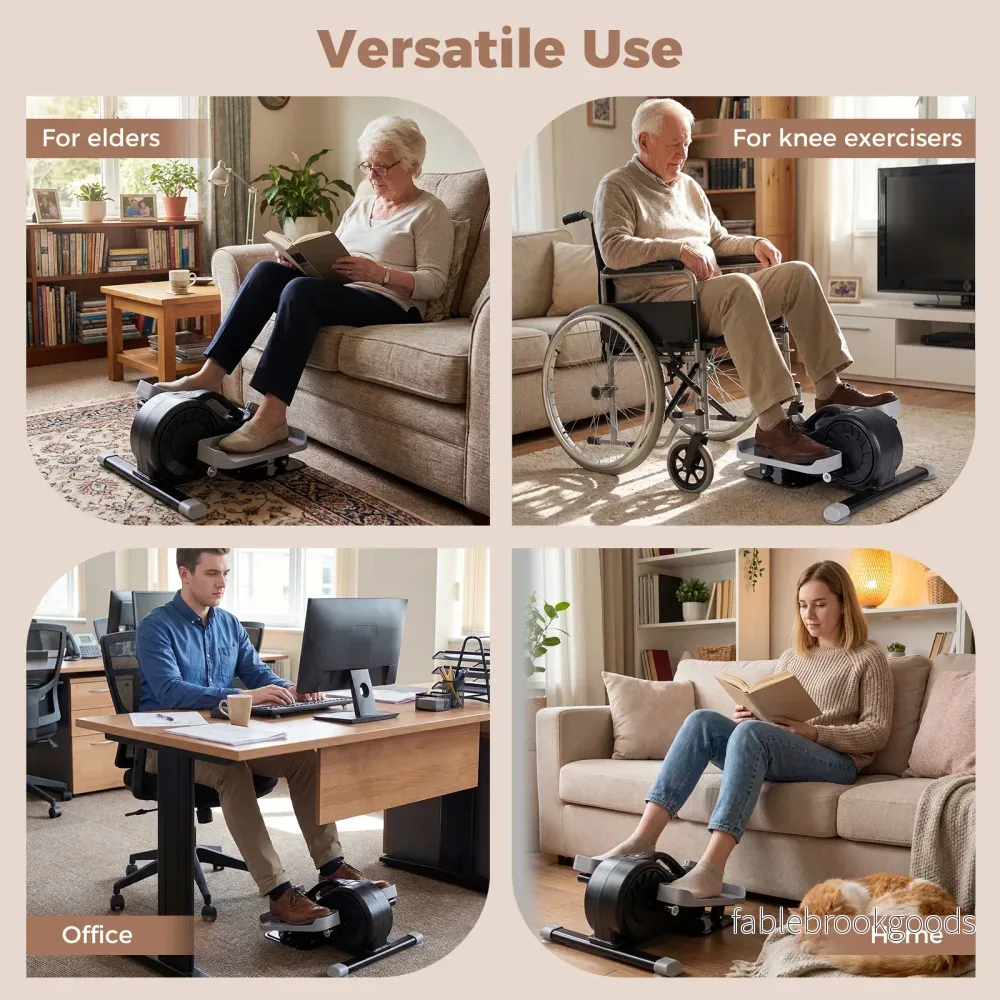 Mini – elliptisk tränare, elektrisk crosstrainer med LCD skärm, handtag och halkfria pedaler - Bild 3