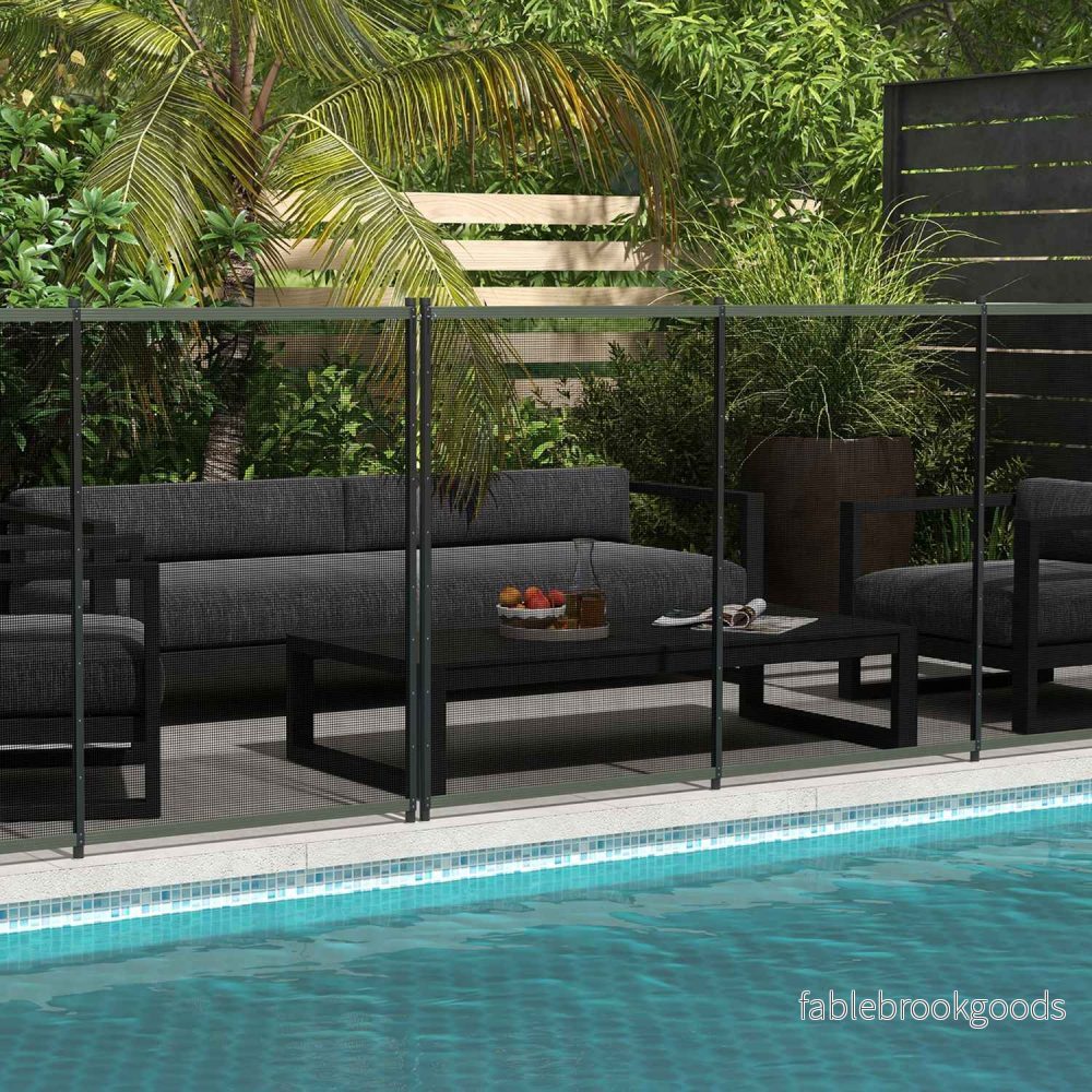 Svart trädgårds- och poolstaket 365x126 cm, Set med 4 paneler - Bild 2
