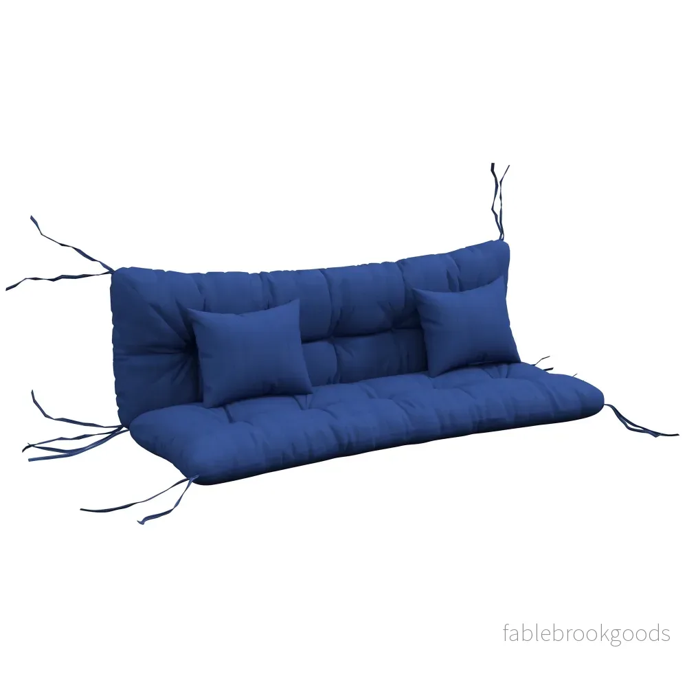Set med dynor för utomhusstolar, 150x50 cm, vattenavvisande, marinblå