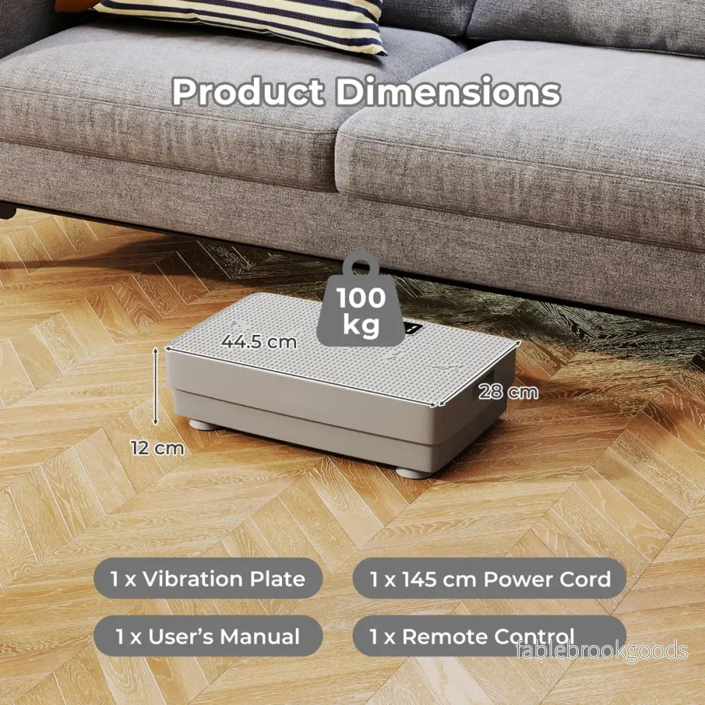 Kraftfull – vibrationsplatta, vibrationsplattform för muskelbyggnad, fettförbränning och helkroppsträning – Grå - Bild 2