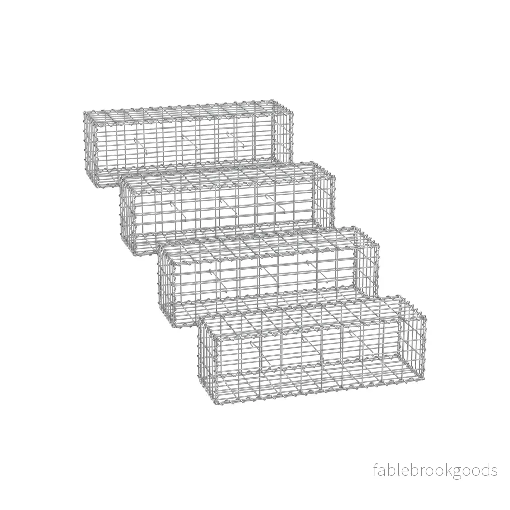 Gabions set om 4 – 5 x 10 cm maskstorlek – silver Gabions set om 4 – 5 x 10 cm maskstorlek – silver