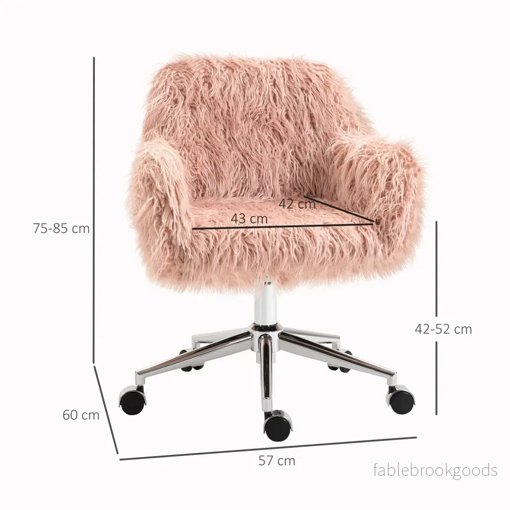 Rosa fuskpäls Executive Swivel Chair, höjdjusterbar - Bild 3