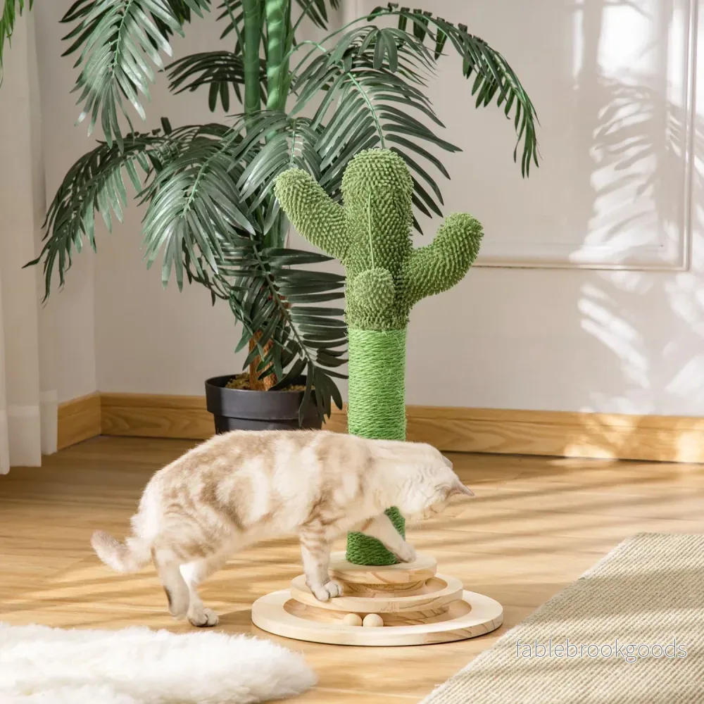 Cat Scratching Post Cactus Design, Sisal & Pine, 60cm - Bild 2