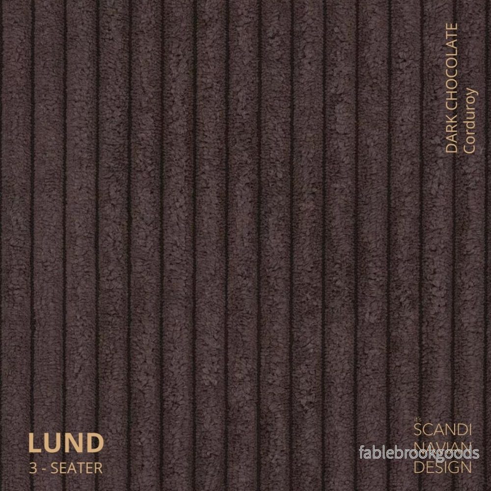 Lund 3-seater Sofa, Dark Chocolate Corduroy, removable & washable cover - Bild 3