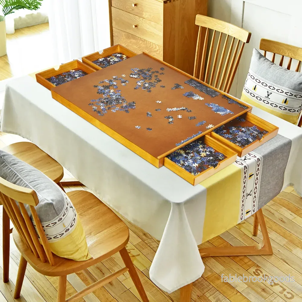 Pusselbord – med lådor Puzzle Board – 4 80 x 65 cm – Trä - Bild 3