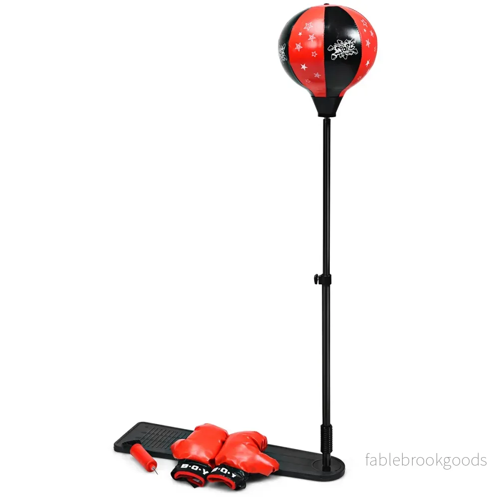 Boxningsboll – för barn Höjdjusterbar stående Boxningsset Boksäcksset – 85-130 cm – Rosa och svart - Bild 2