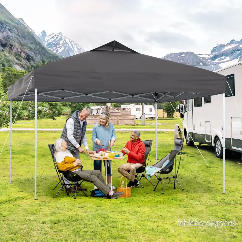Paviljong – vattentät stabil UV skydd 50+ partytält fälltält – 3 x 3 m – Grå - Bild 3