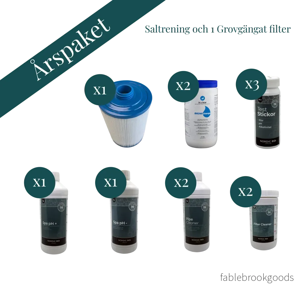 Årspaket till spabad med saltrening och 1 Grovgängat filter - Bild 2