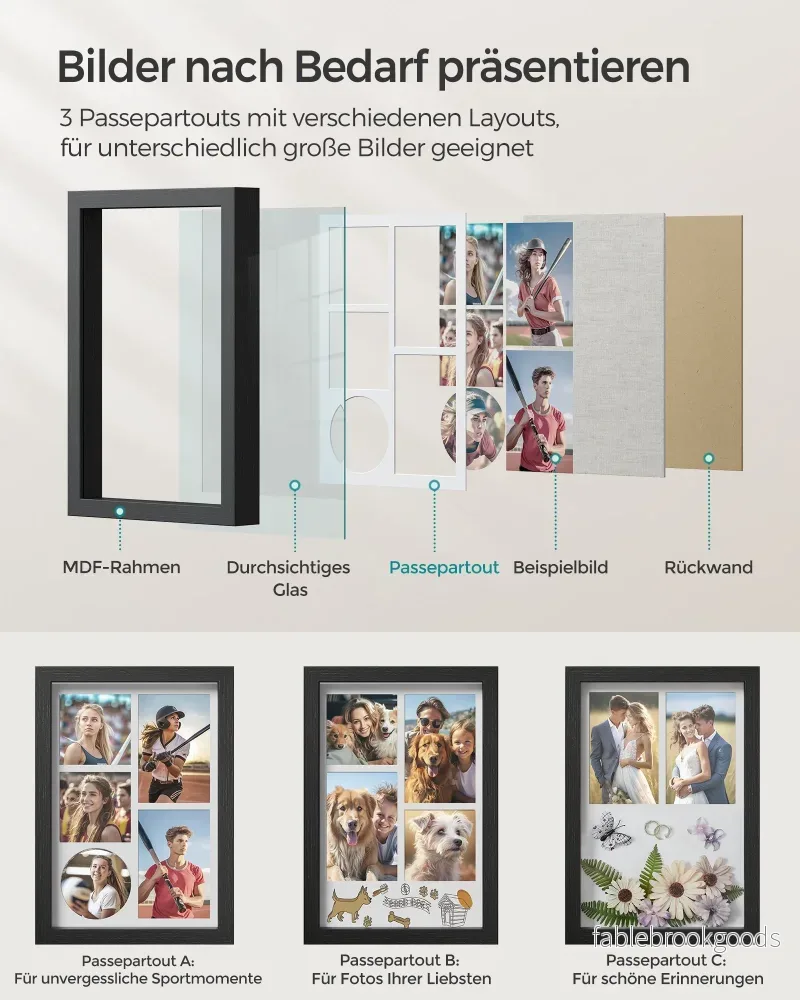 Fotoram A4 med väggkrok – Asksvart – Asksvart - Bild 3