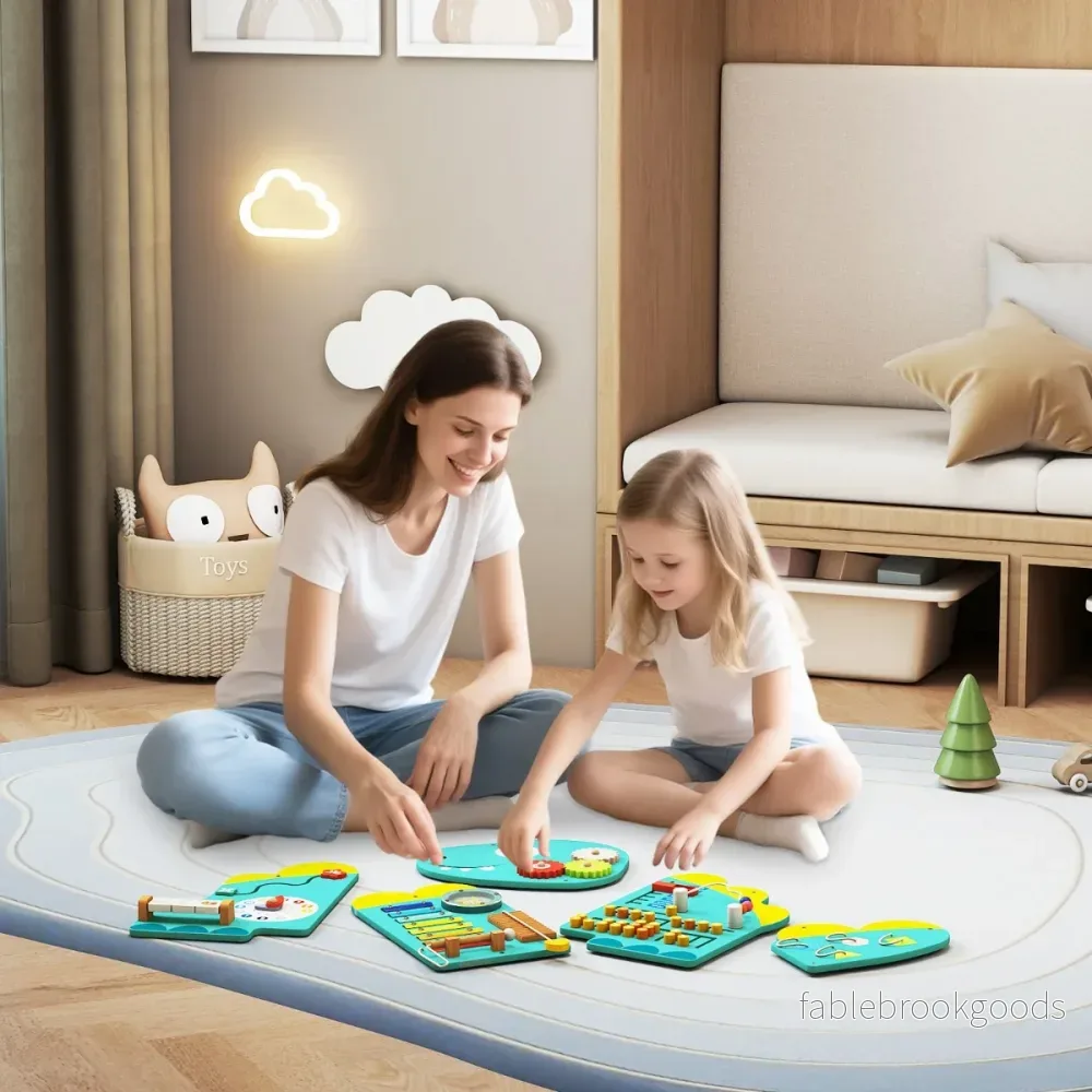 Dinosaurier – aktivitetsvägg för småbarn i Montessori trä sensorisk väggleksak – 11 1 – Grön - Bild 3