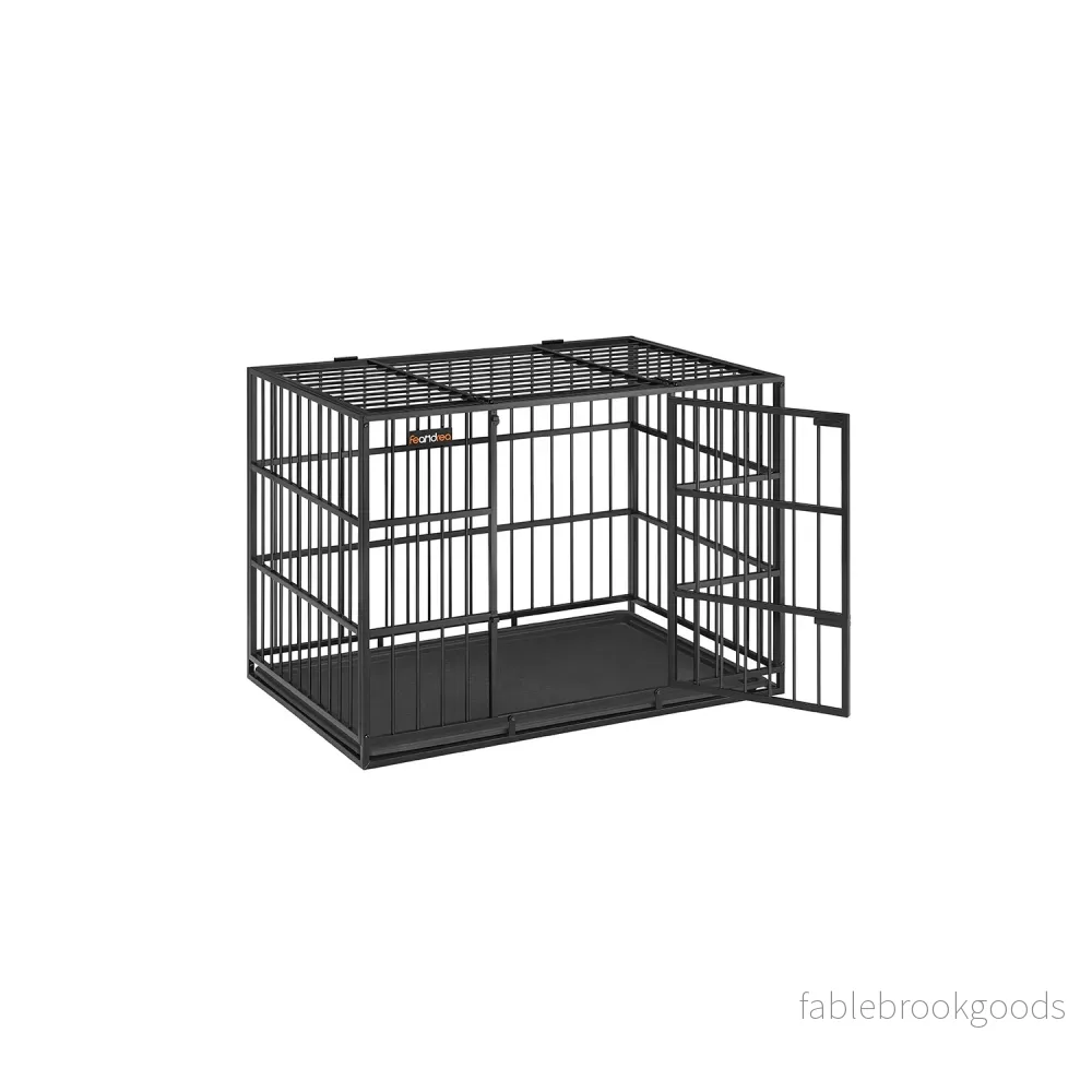 Hundbur – Avtagbar bottenbricka – Stål – Bläcksvart Hundbur – Avtagbar bottenbricka – Stål – Bläcksvart