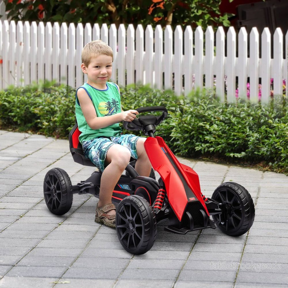 Pedal Go-Kart för barn med justerbar sits och handbroms - Bild 2