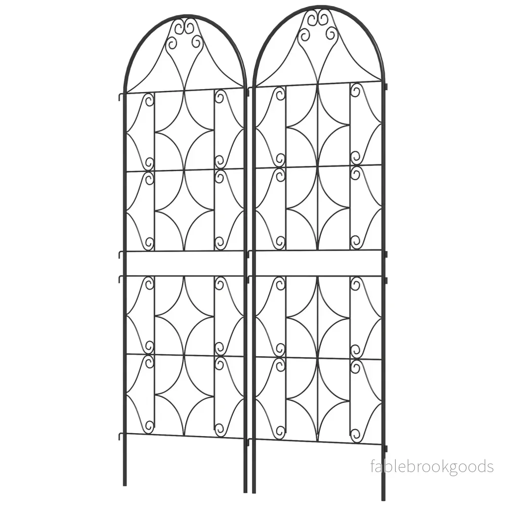 Svart rostfri metallspaljéset för klätterväxter, 50x150 cm